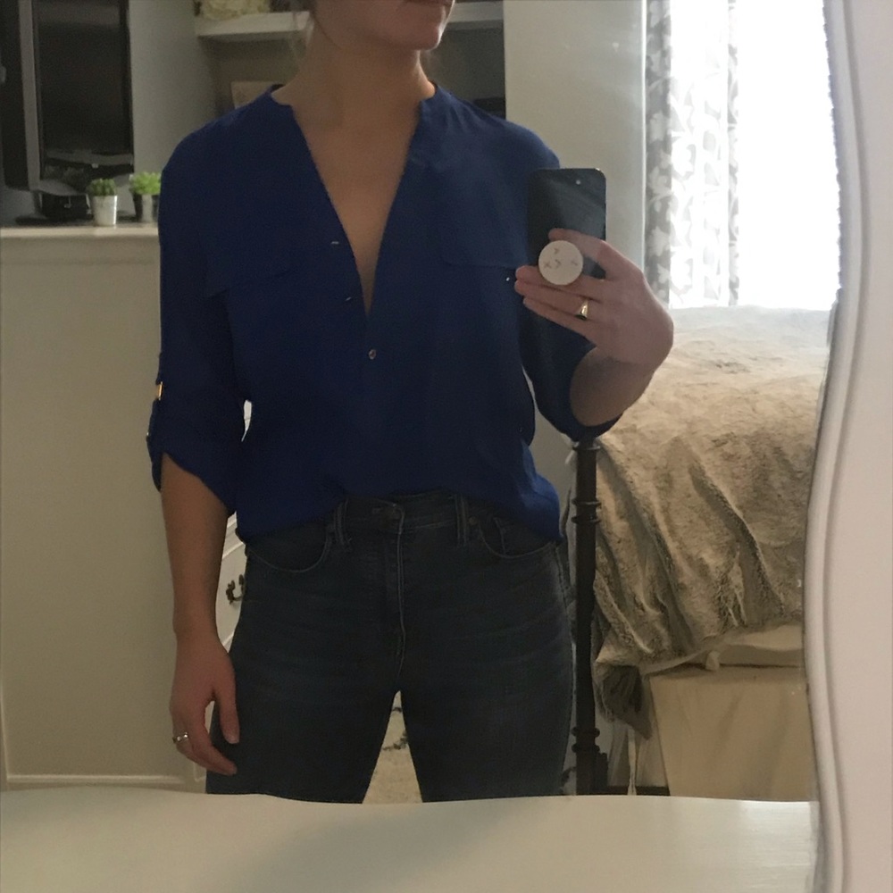 Royal blue blouse